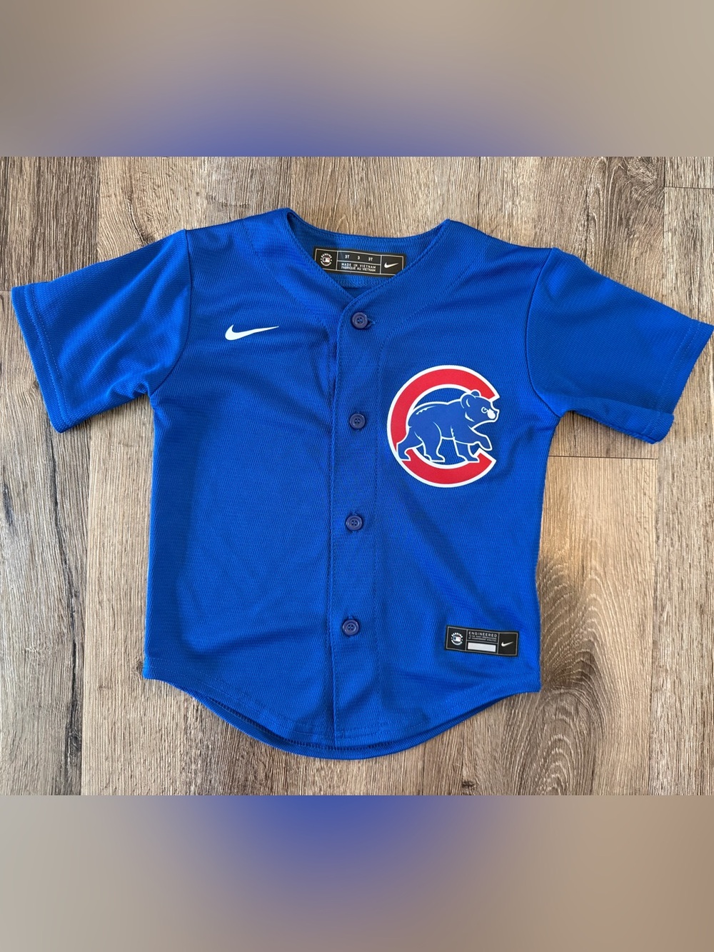 EUC- Nike Kids Chicago Cubs Royal Blue Button Baseball Jersey